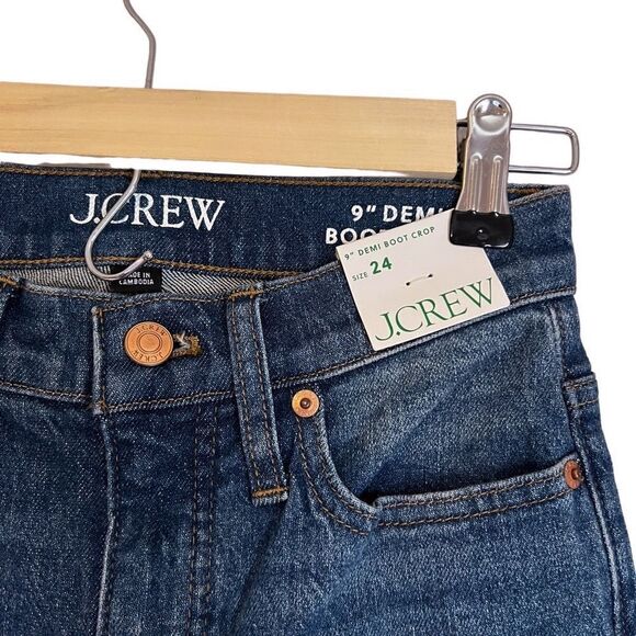 NWT J. Crew 9" Demi Boot Cut Crop Palmyra Hash Denim Jean BP487 Retails $128 - Picture 11 of 13